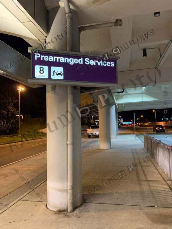 Airport prearranged services signage
