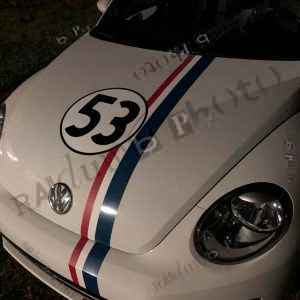 VW Beatle with racing stripe